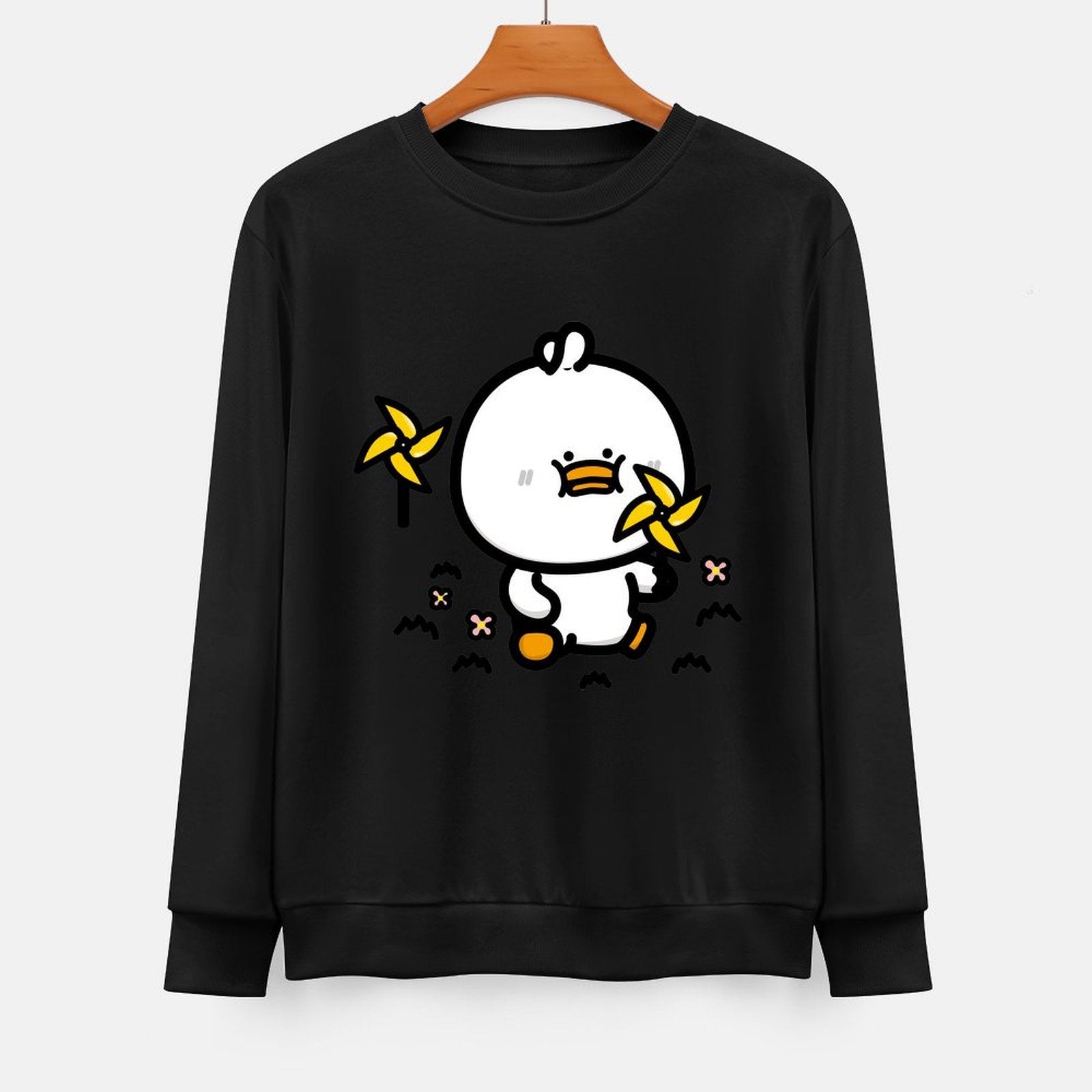 Front Patterned Long Sleeve TopPureStyle Cotton